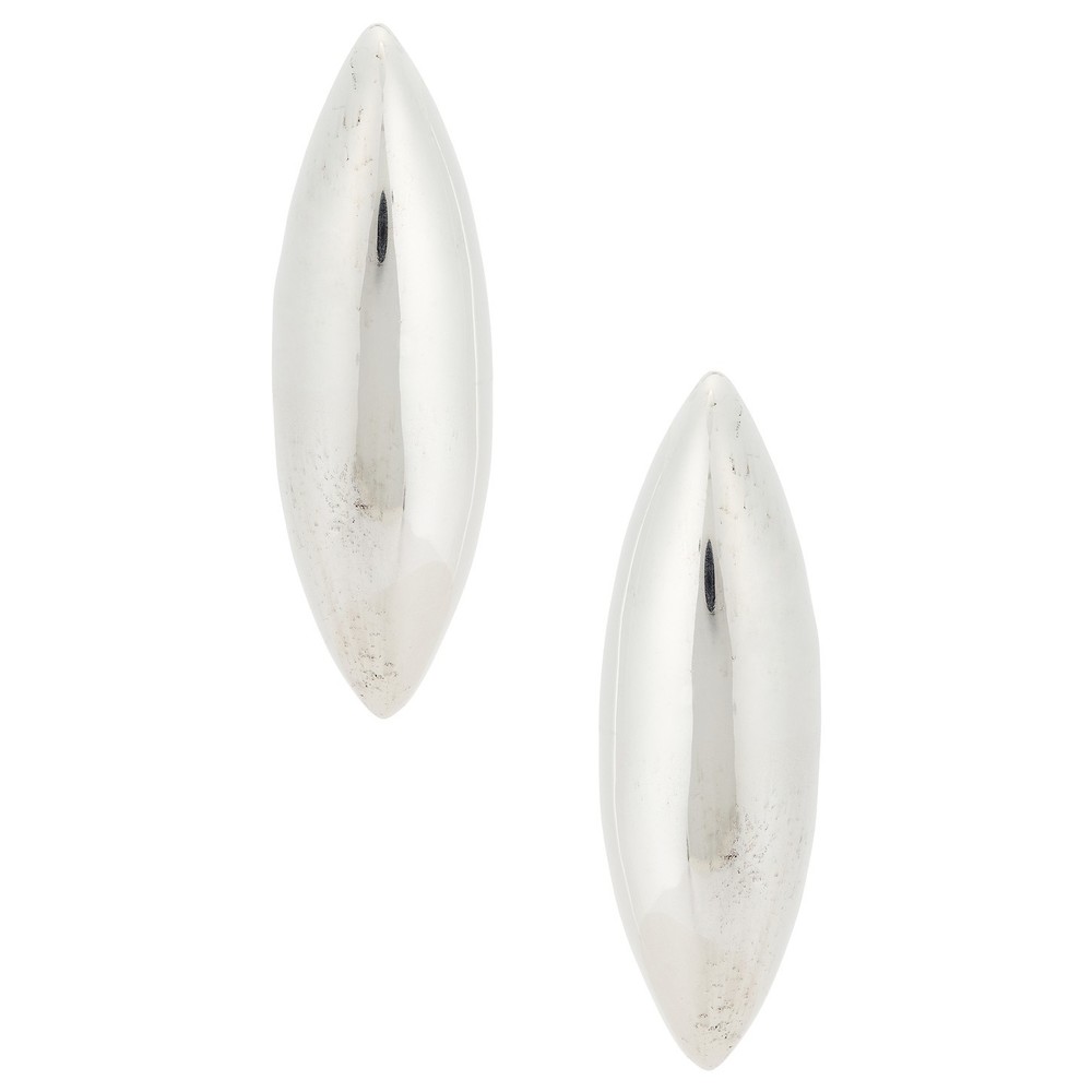 Magda Butrym Sculptural Earrings in Silver extra large